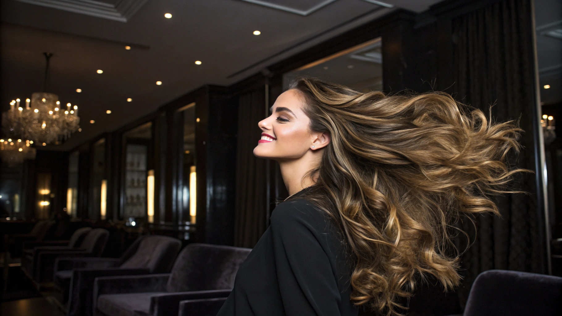 Confident woman with natural hair showcasing beauty and elegance